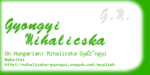 gyongyi mihalicska business card